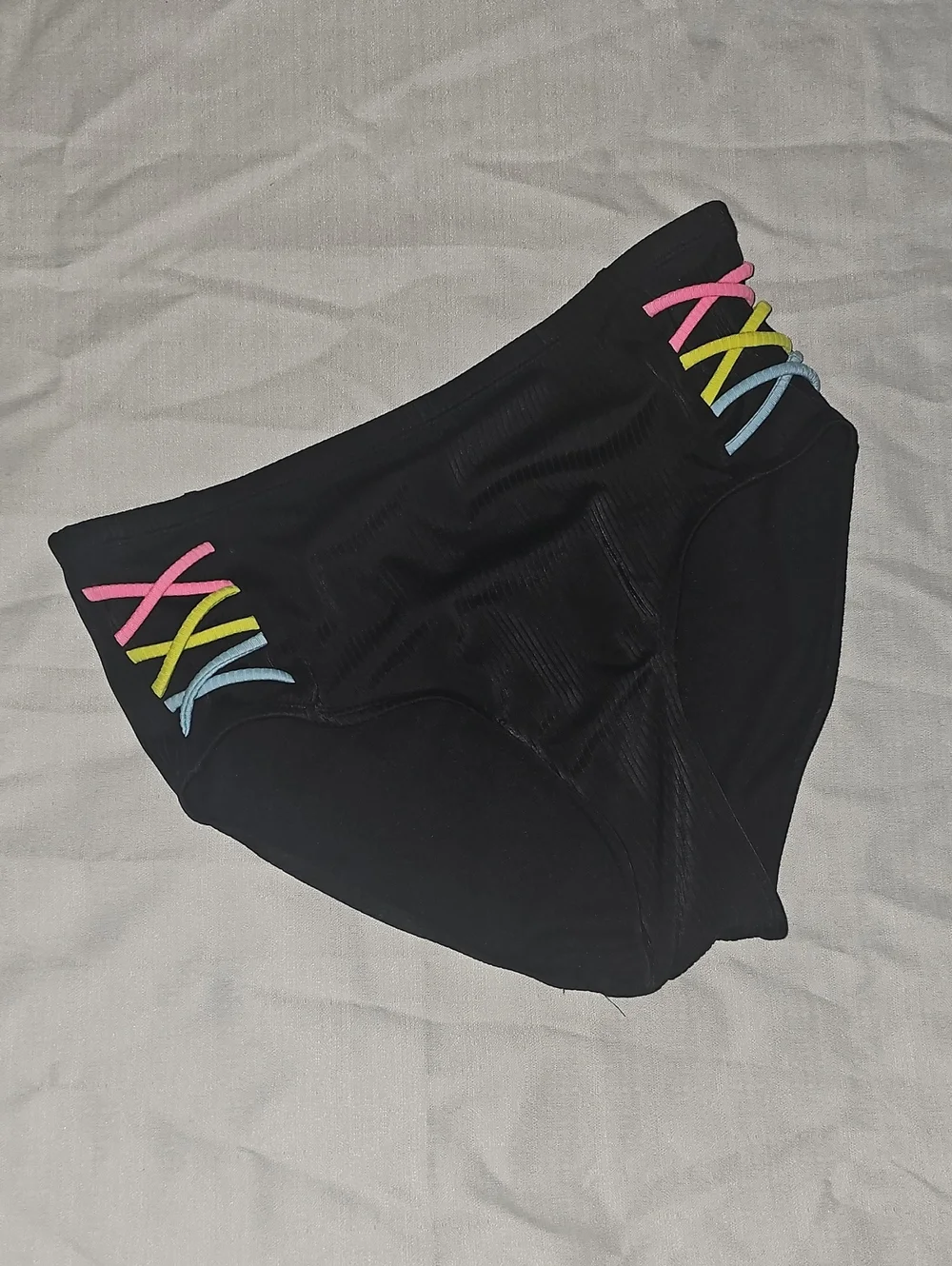 Justice Girls XL 16/18 Black Swim Bottoms Used